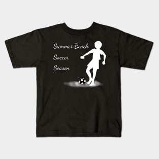 Summer beach soccer season minimalistic design Kids T-Shirt